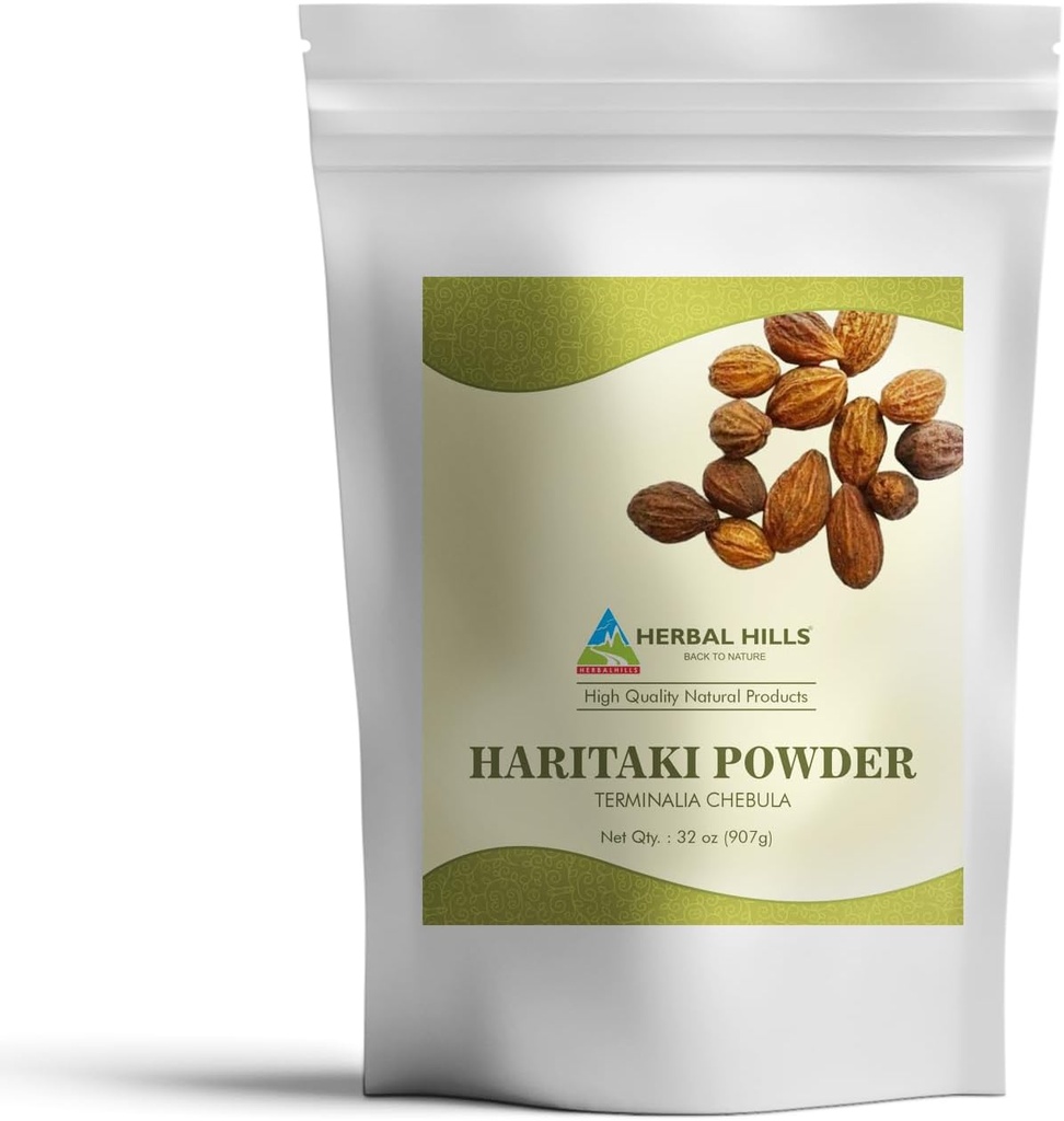 HERBAL HILLS Haritaki Powder Terminalia Chebula Inknut | 2 naela/ 32 Oz | 1 pakend