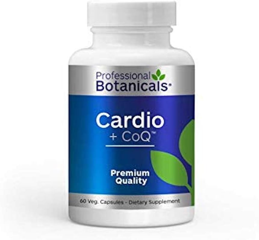Professional Botanicals Cardio-CoQ CoQ10 - Vegan Formulated Coenzyme Q10 koos Hawthorne Berry Valerian Root ja Cayenne Pepper - 60 taimetoidu kapslit