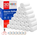 AZEN 30 Pack Gauze Rolls Bandages, 4 in x 4, 1 Yards, Premium Medical Tarlies & First Aid Tarlies, Bandage Wrap Vet Wrap, Mummy Wraps