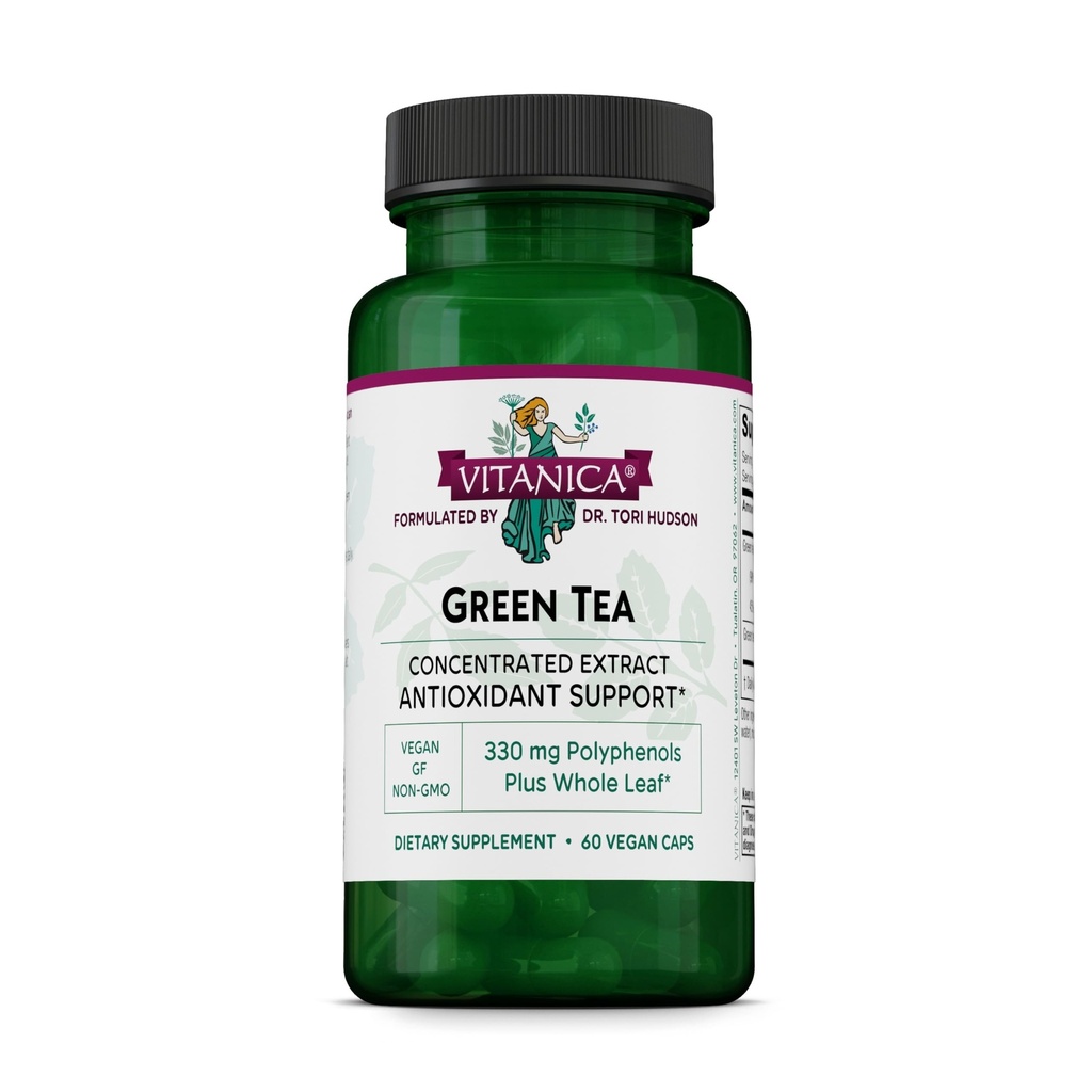 Vitanica rohelise tee ekstrakti täiendus 330mg, 45% EGCG, 98% polüfenoolid ja 80% katehhiinid, energia antioksüdant ja immuunsuse tugi, Vegan, 60 kapslit