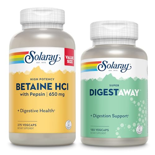 SOLARAY Betaine HCl koos Pepsini ja Super Digestawayga - Seedetrakti tervisepakett