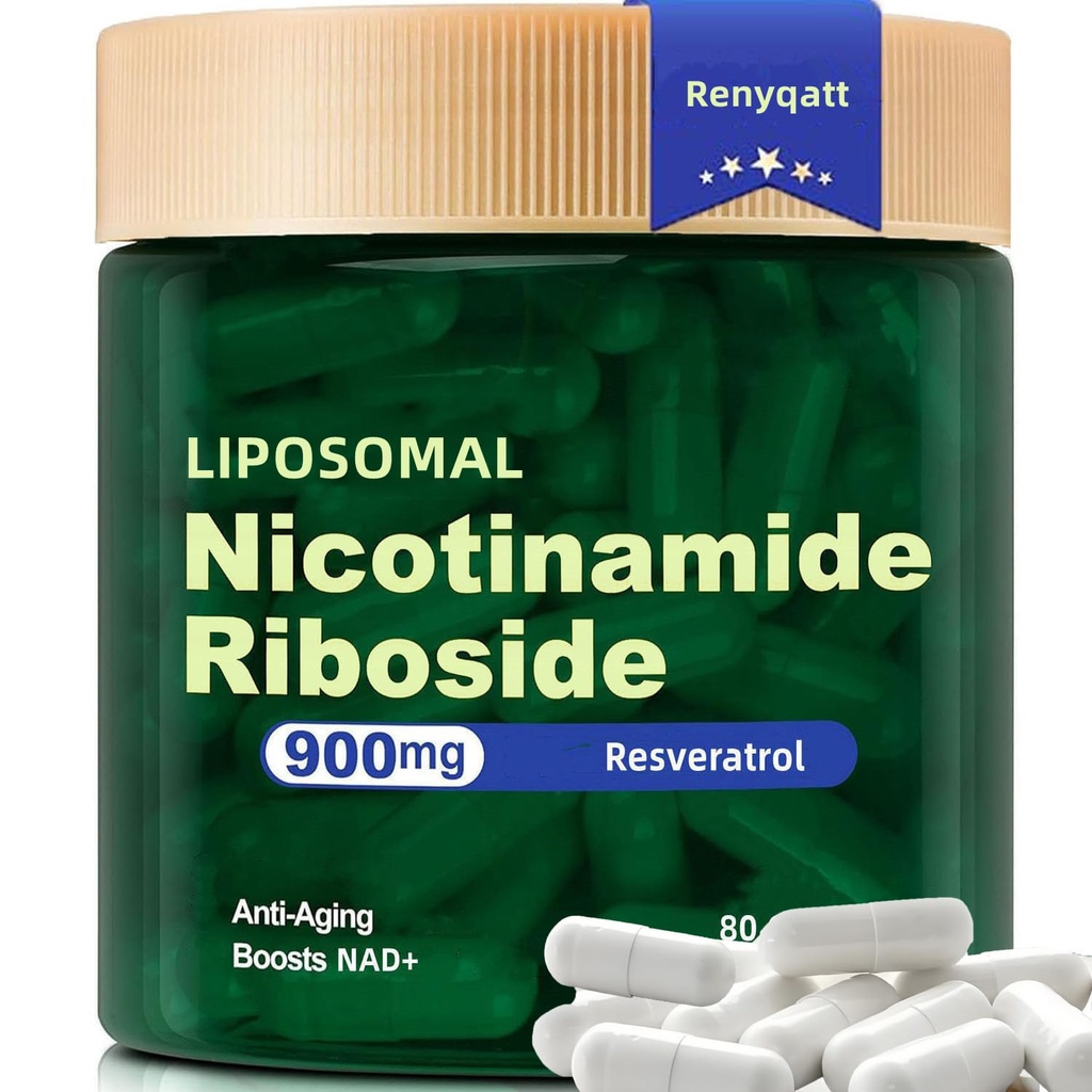 Renyqatt NAD + täiendus - liposomaalne nikotiinamiid ribosiid - vananemisvastase võitluse, energia, fookuse - 80 kapslit(1B)