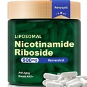 Renyqatt NAD + täiendus - liposomaalne nikotiinamiid ribosiid - vananemisvastase võitluse, energia, fookuse - 80 kapslit(1B)