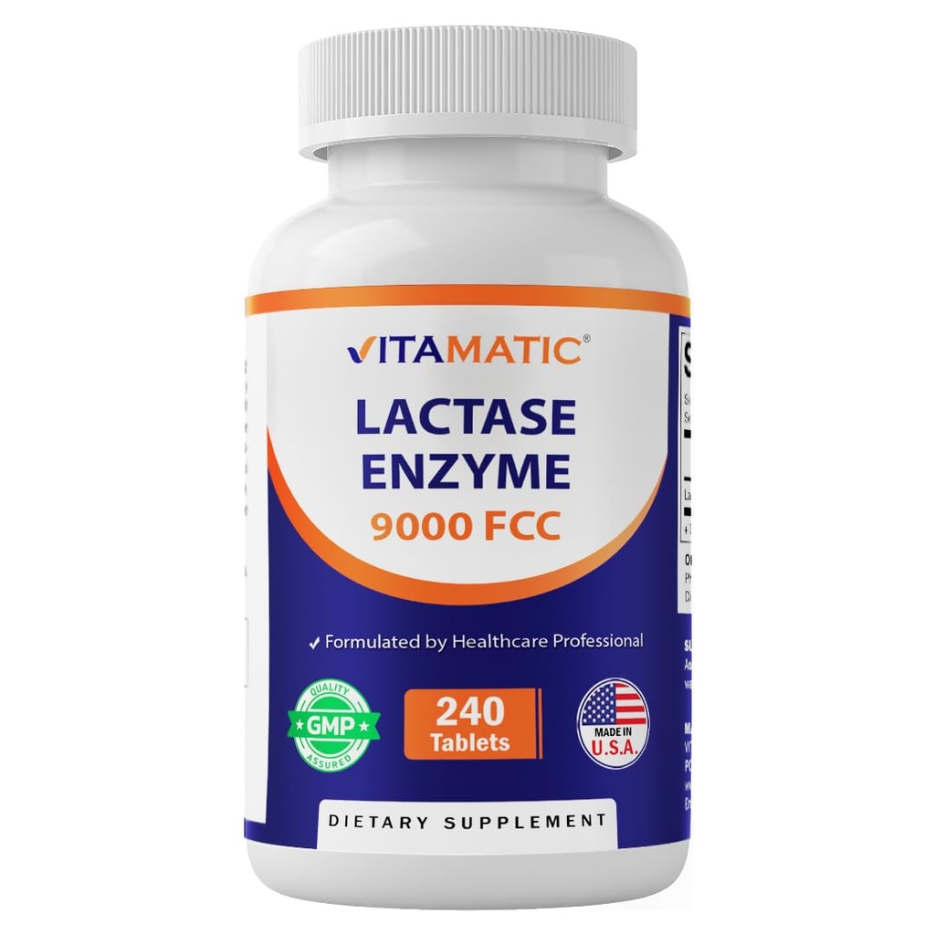 Vitamatic Lactase Enzyme 9000 FCC 240 Tablett - laktoositalumatust leevendavad kapslid
