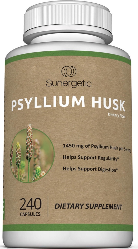 Premium Psyllium Husk Fiber Supplement 1450mg, 240 kapslit