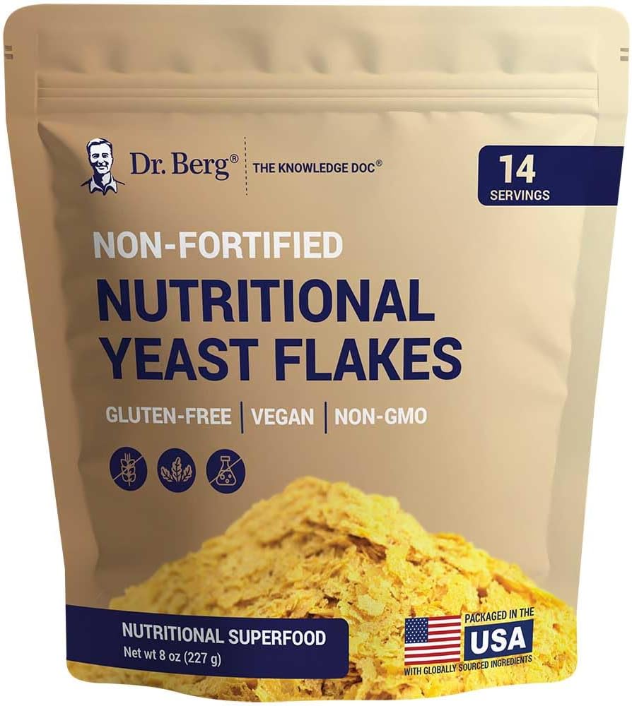 Dr Berg Premium Nutritional pärmihelbed - maitsev rikastamata toitaineline pärm looduslikult esinevate B-vitamiinidega - 8oz
