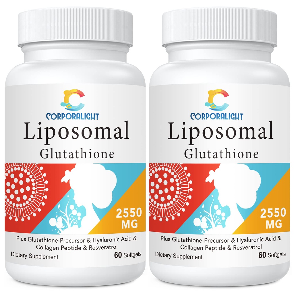 Liposomaalsed glutatiooni pehmed geelid, tõhustatud imendumine - liposomaalne imendumine, aktiivne vorm L-glutatioon, rakuline, immuunfunktsioon ja maksa detox, rikkalik antioksüdantne valem, gluteenivaba, 120 Softgels