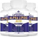 Liposomaalne alfa lipohape 1600mg ühe serveerimise kohta, ALA lisa antioksüdandi tervise, energia ja ainevahetuse jaoks - gluteenivaba ja mitte-GMO 180 kapslit