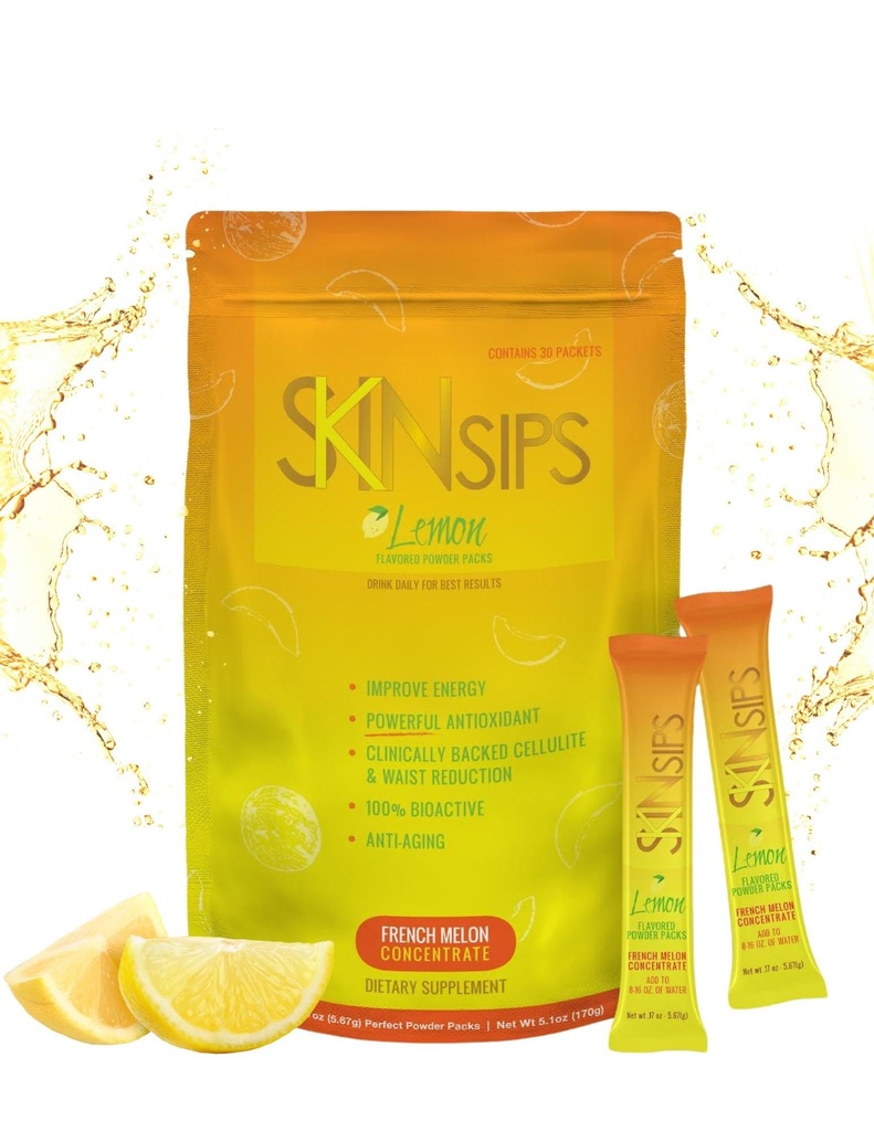Skin Health & Energy Boost Drink Mix- Sugar Free, SOD B (TM), Antioksüdandid Prantsuse melon kontsentraat, On The Go Stick Packs, Sidrun, 30 Pack