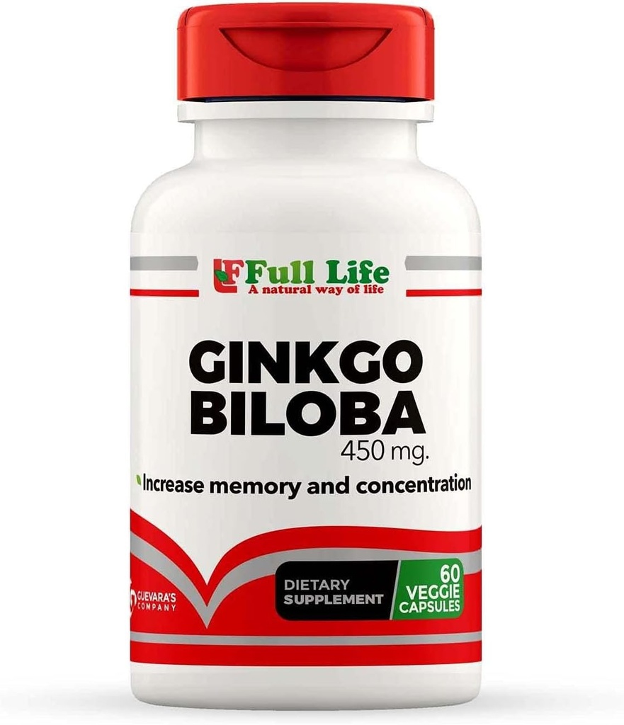 Ginkgo Biloba kapslid - taimsed täiendused - 60 Veggie kapslit 450mg.