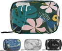 Naanle Hawaiian Palm Leaf Flower Pill Box 7 Day Pill Case Travel Pill Korraldaja kott Zipper Portable Weekly Case Compact Suurus Vitamiini täienduse hoidja