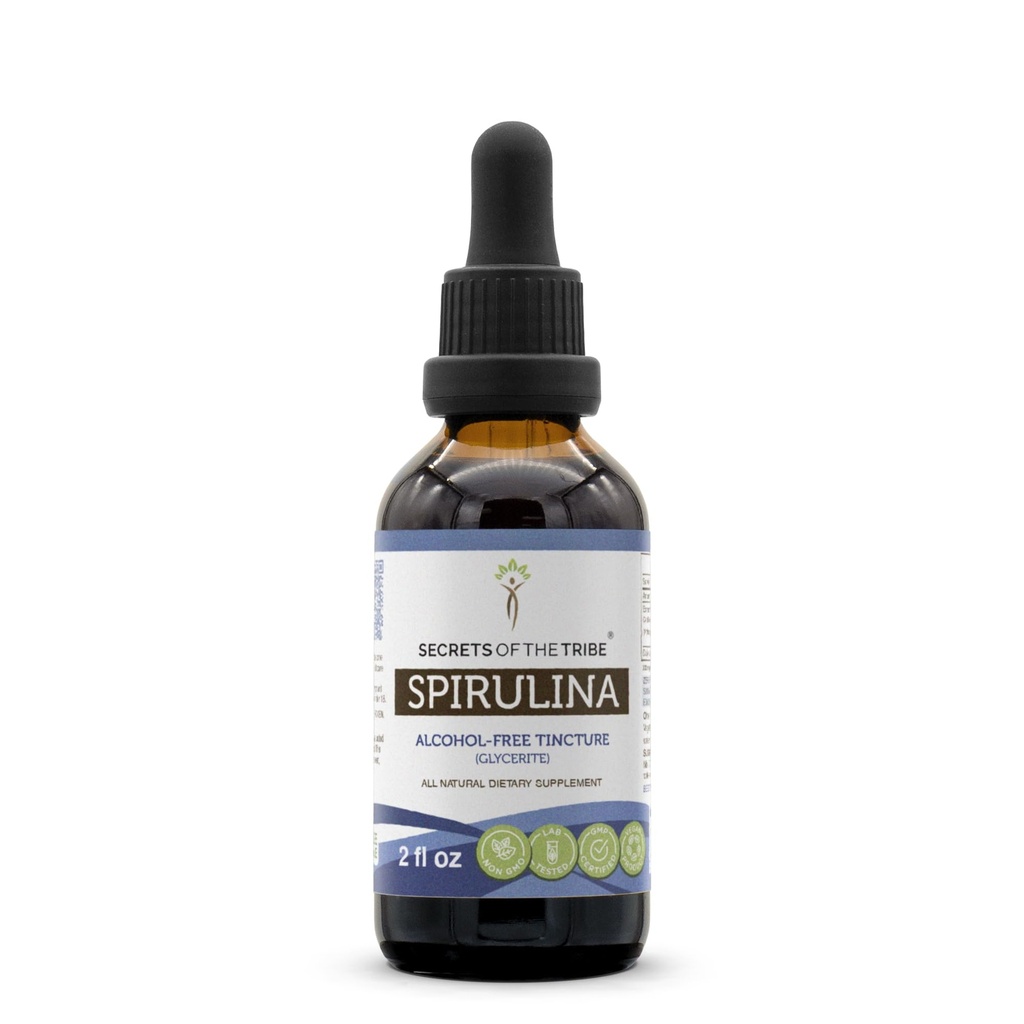 Saladused Hõimu Spirulina Alkoholivaba Vedelik ekstrakt, Spirulina (Arthrospira Platensis) Tinktuuri täiendus (2 FL OZ)