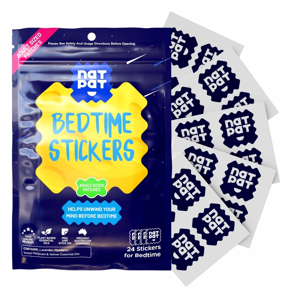 NATPAT Sleepy Patch Sleep Aid Patches - Lõõgastav magamamineku kleebised täiskasvanutele - Taimepõhine unetugi - Narkootikumide ja melatoniini tasuta magamamineku kleebised - 24 loend