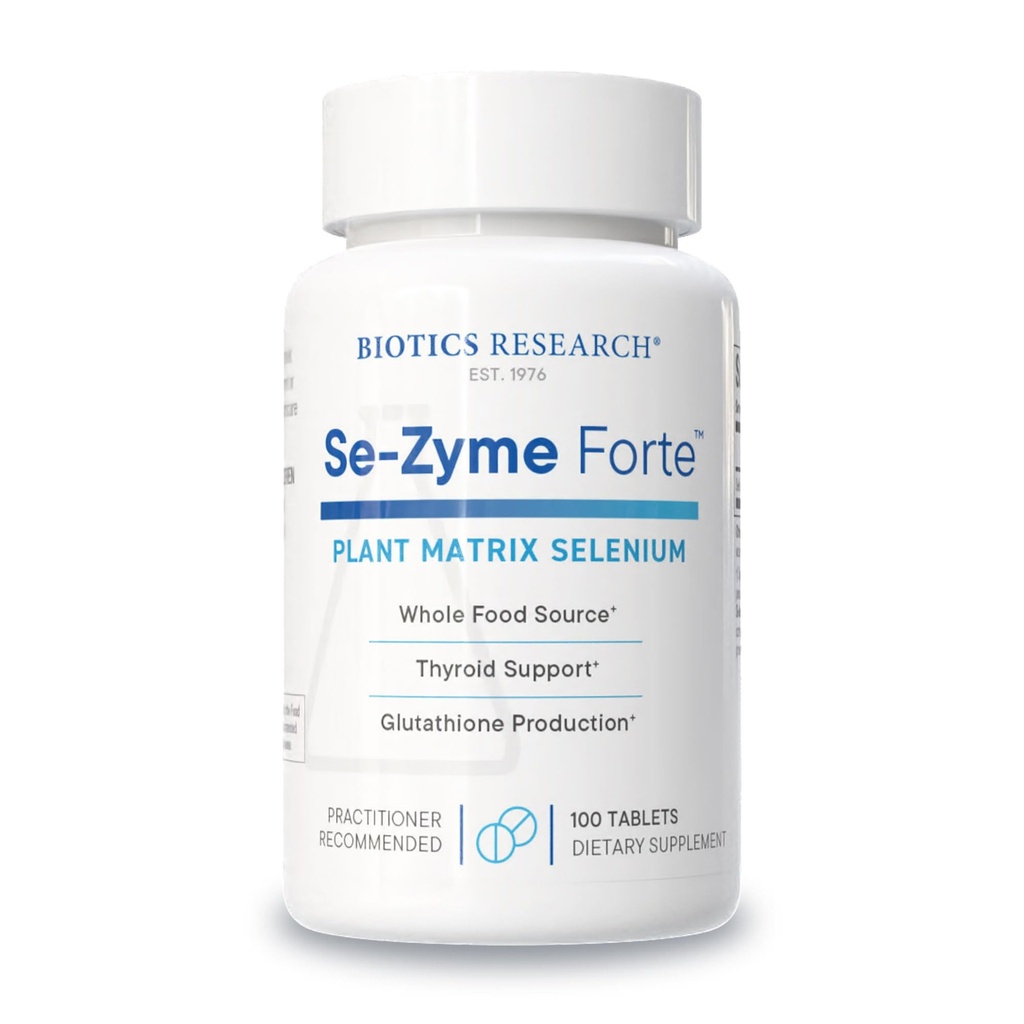 Biotics Research Se-Zyme ForteTM – kogu toidu seleeni allikas, kilpnäärme funktsioon, DNA tootmine, kognitiivne tervis, võimas antioksüdant, 100 tabletti