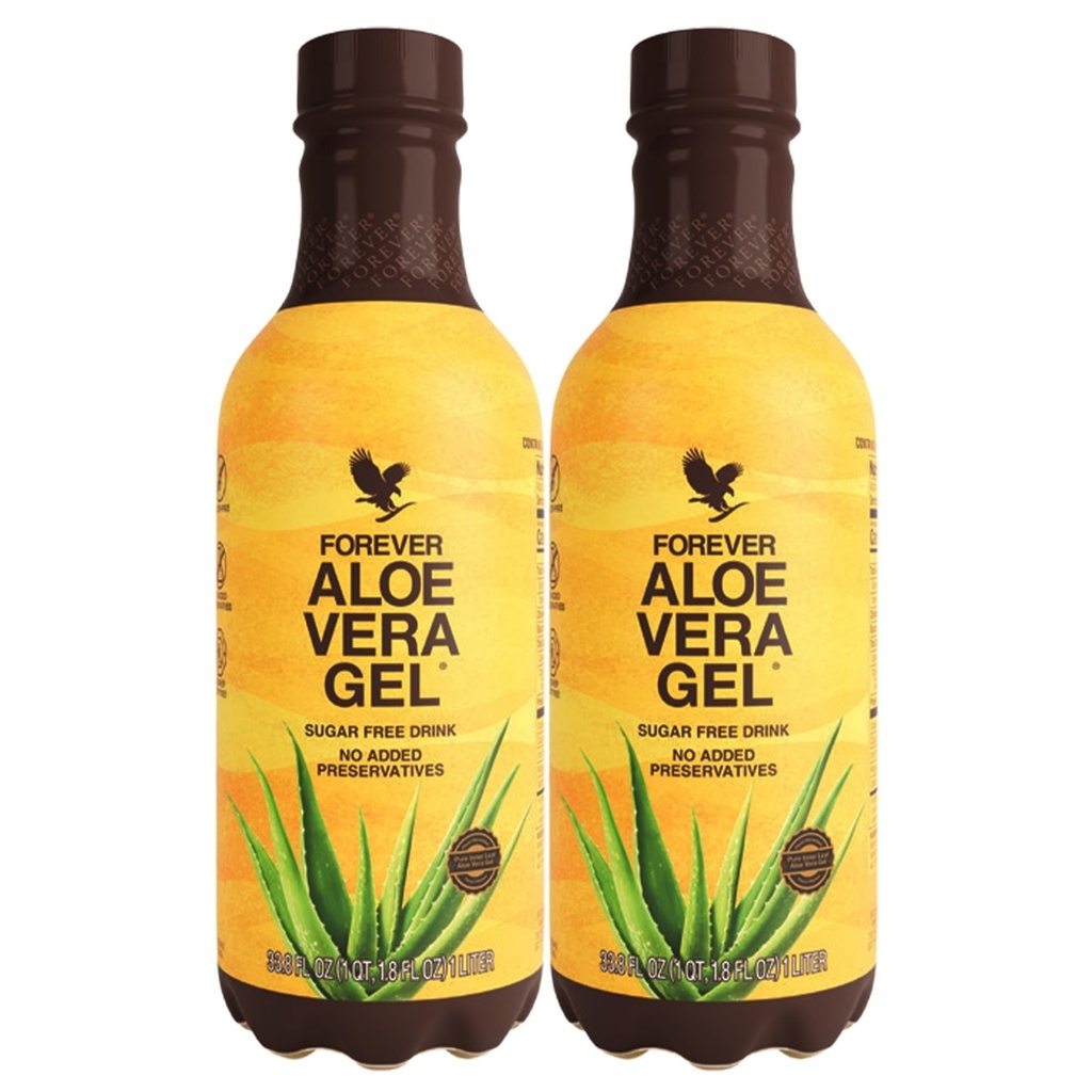 Forever Living - Forever Aloe Vera Gel - 99,7% Puhas sisemine leht Aloe Vera mahl - säilitusainevaba - 33,8 fl oz (pakk 2)