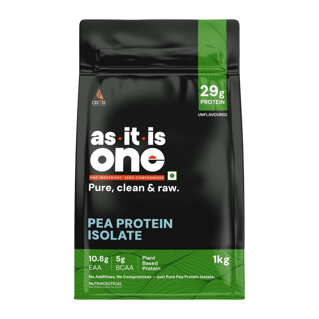 AS-IT-IS Toitumishernevalk isolaat | mõeldud toidulisandiks | Vegantaimevalk | Lihtne seedida - Vegan & Gluteenivabad säilitusained (1000 Gms/35.2 Oz)