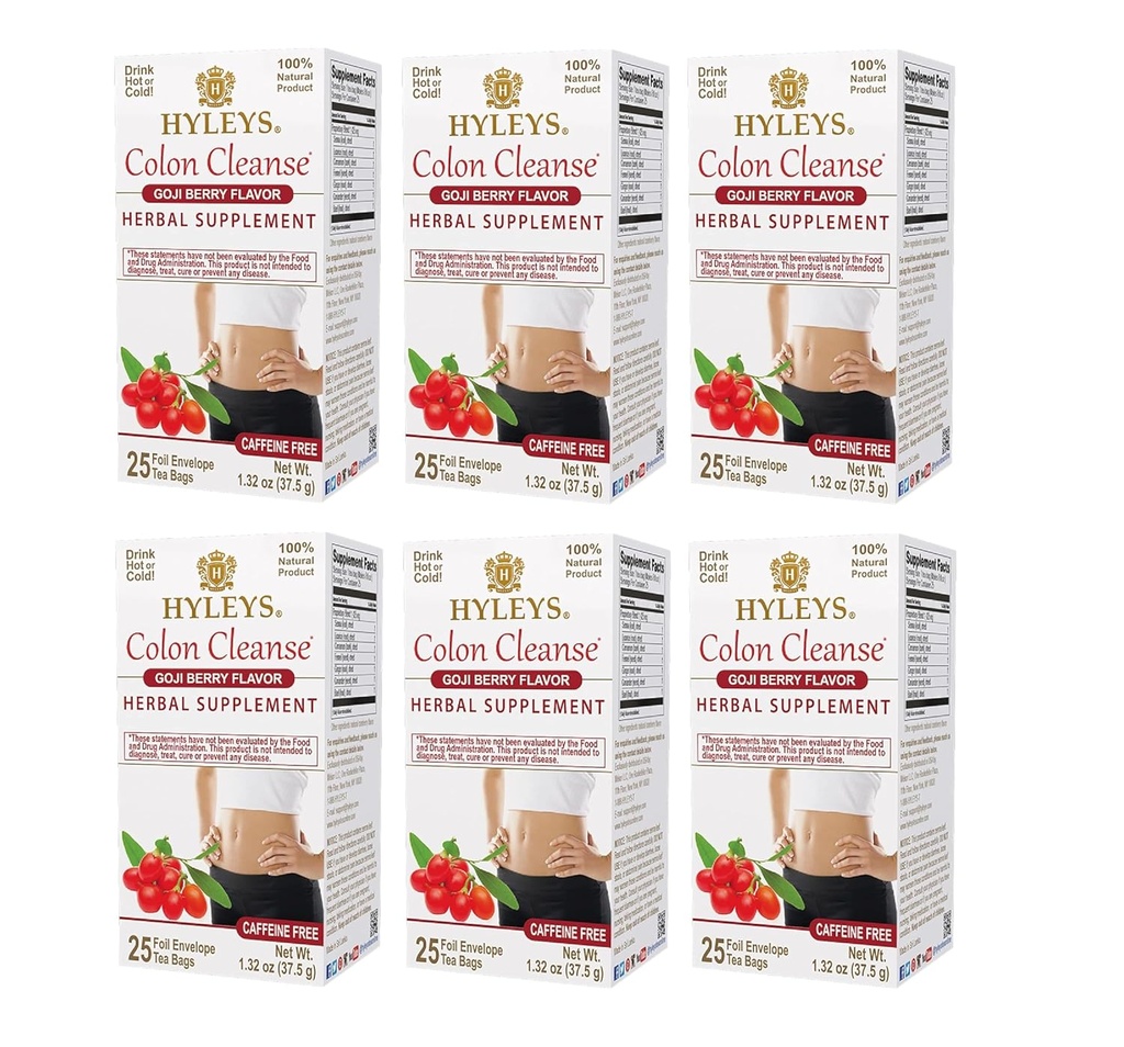 Hyleys Colon Cleanse Tee Goji Berry Maitse (6 Pack - 150 Teekotid Kokku)