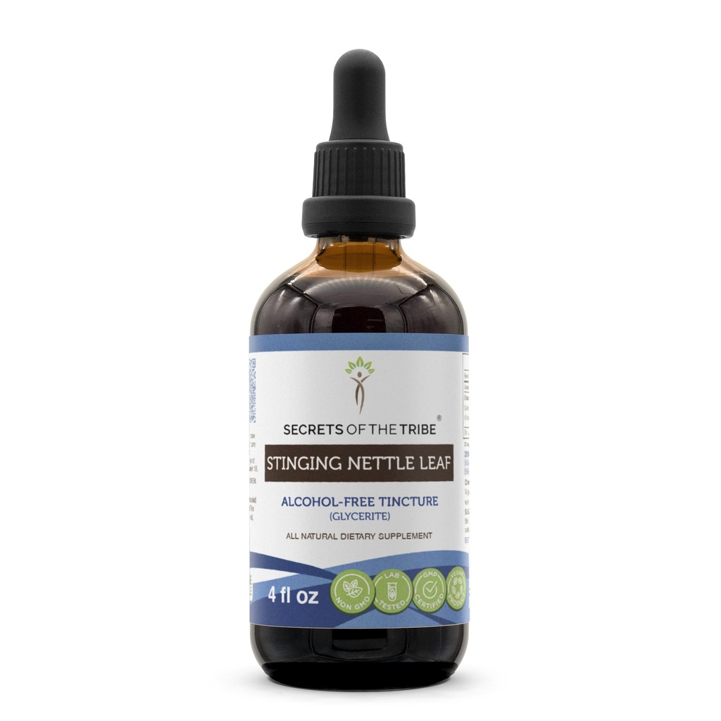 Saladused Tribe Stinging Nettle Leaf Alkoholivaba Tinktuur (Glycerite) 694 mg Stinginging Nettle (Urtica Dioica) Kuivatatud Leht (4 Fl Oz) Allergia Abilisa