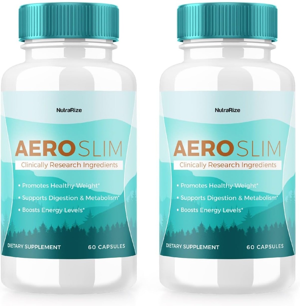 (2 Pack) AeroSlim Kapslid - AeroSlim Dietary Supplement for Advanced Weight Health, Maksimaalne tugevus All-Natural Pills sihtimiseks Kõhurasv, Kaalujuhtimise valem, Aero Slim (120 kapslit)