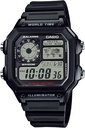 Casio AE1200WH seeria | Meeste digitaalne kell | 100M WR | Multihäired | 100 SEC stopwatch | Countdown Timer | World Map for World Time | LED Light | LC Analog Display | 10-aastane aku