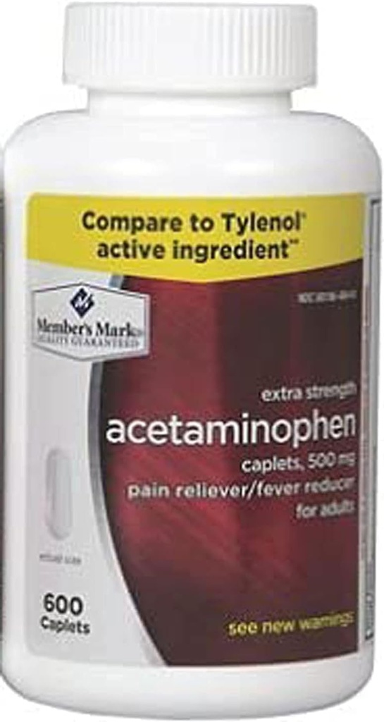 Atsetaminofeen Generic 500 mg Täiendav tugevus - 600 kapslit