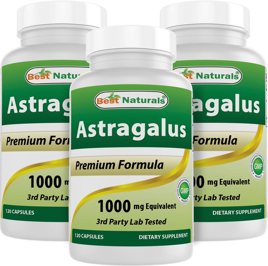 Parimad looduslikud Astragalus kapslid, 1000 mg, 120 loendit (3 pakendit)