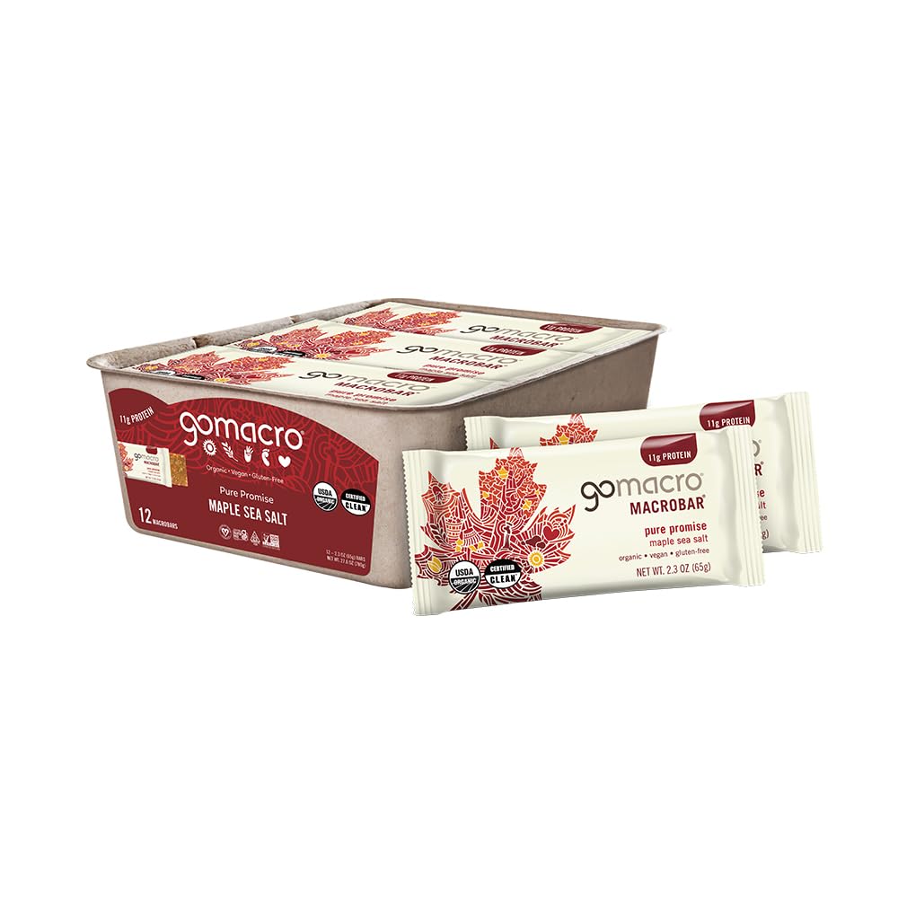 GoMacro MacroBar Organic Vegan Protein Bars - Vahtra meresool (2,3 Ounce Bars, 12 Count)