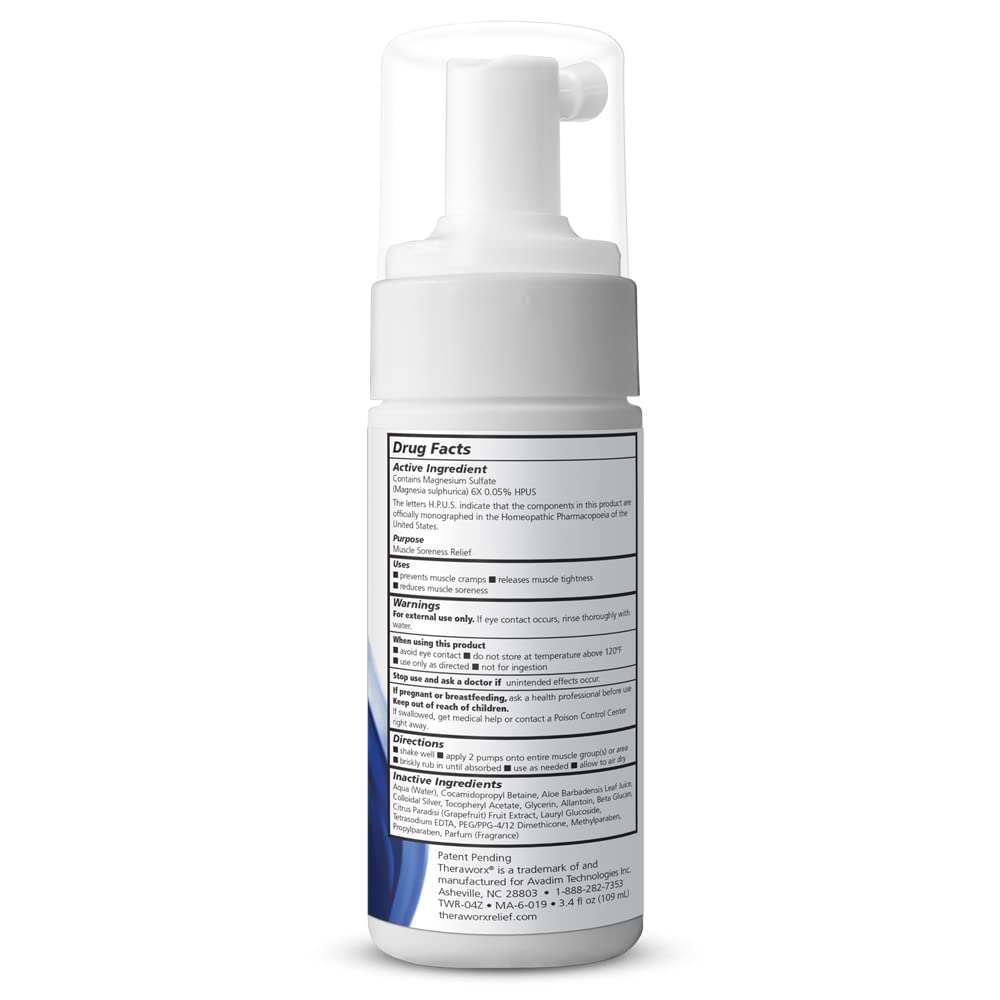 THERAWORX Relief Fast-Acting Vaht jalgade ja jalgade krambid ja lihaste valulikkus, 3.4oz Reisi suurus