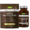 Vegan Vanilla Kollageen Proteiin Pulber + Astaksantiini Kompleks Vegan Bundle, Kollageeni Boosting Formula + Natural 4mg H. Pluvialis Astaxanthin juustele, nahale ja küüntele, autor Igennus