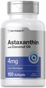 Horbäach Astaxanthin 4mg | 150 Softgels | Toidulisand mikrovetikatest | kookosõliga | Mitte-GMO, Gluteen, Sojavaba