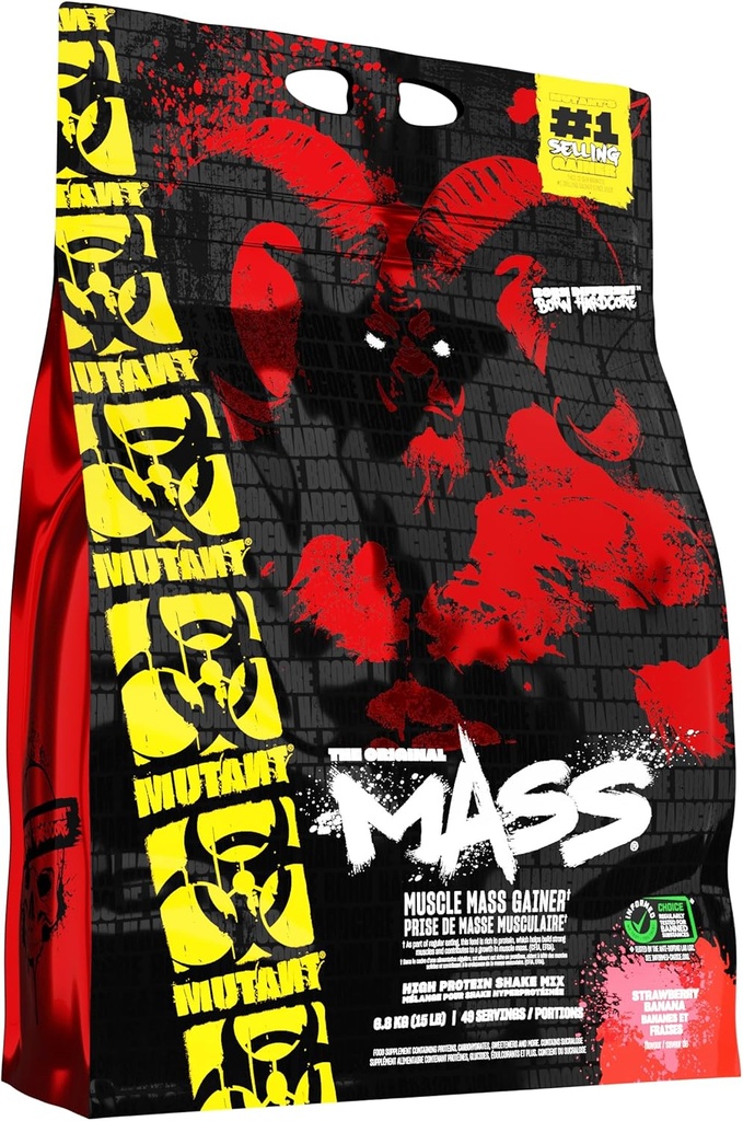 PVL Mutant Mass 6800 g Maasikas ja Banaani Kaalutõusu Pulber