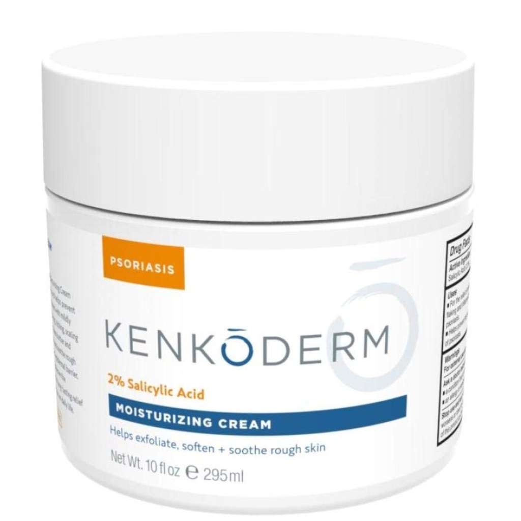 Kenkoderm psoriaasi kreem - looduslik niisutav nägu ja keha asukoht 2 protsendi salitsüülhappega - paikse valemi uuendamine kuivale ja tundlikule nahale, lõhnale ja värvile tasuta, 10 oz., 1 Jar