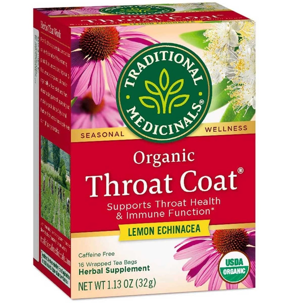 Traditsioonilised ravimid Orgaaniline kurgumantel Sidrun Echinacea Taimne tee, toetab kurgu tervist (16 krahv (2. pakk))