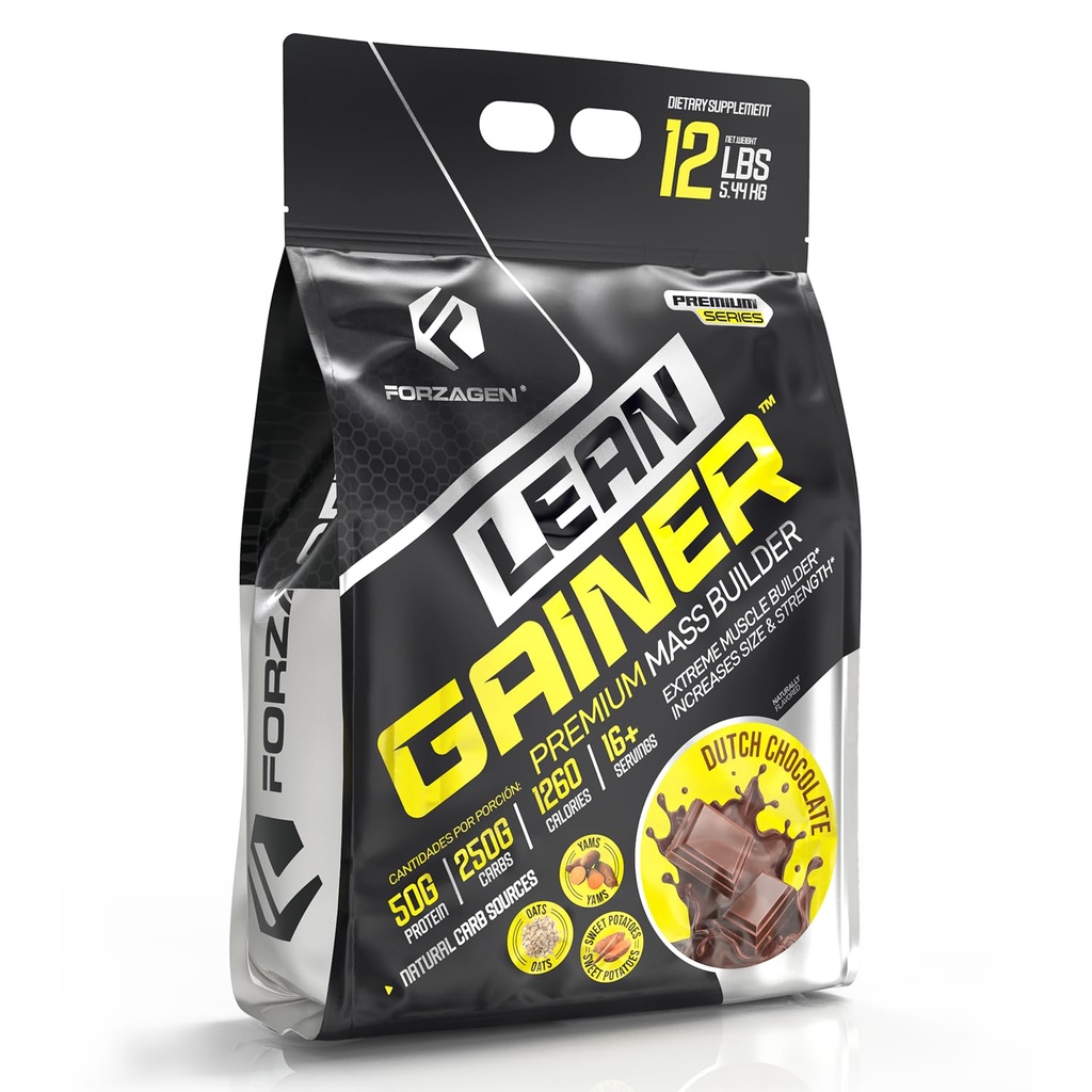 Forzagen Lean Gainer Premium Mass Builder | Mass Gainer Valgupulber meestele ja naistele | Kõrge kalorsusega valk, kaalutõus, maht, lihasehituse lisand | Hollandi šokolaad, 12 naela. (16+ Servings)