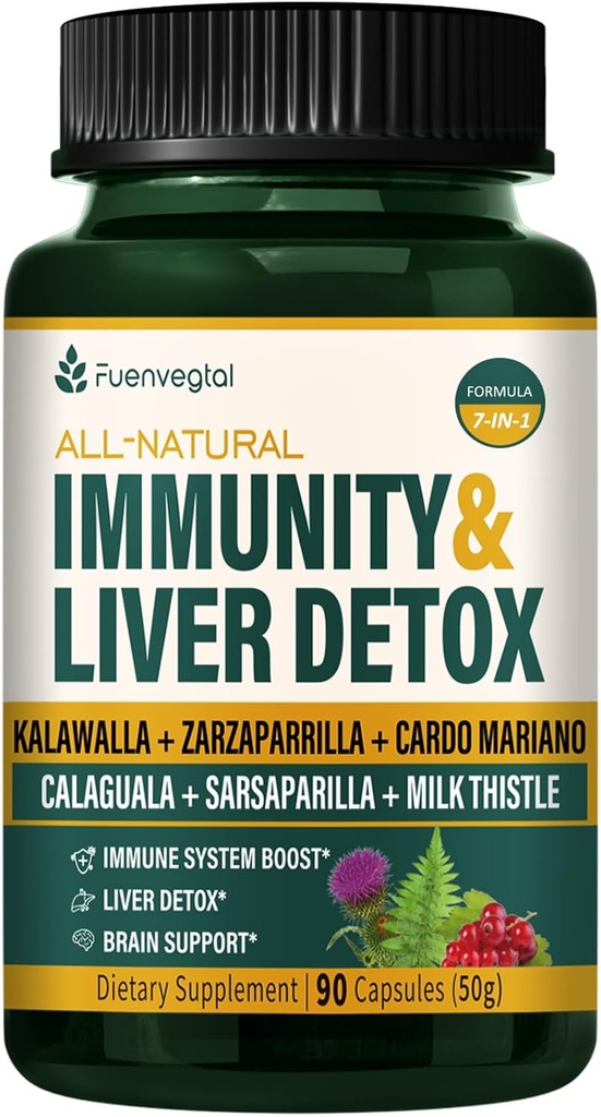 Jamaica Sarsaparilla Root Immunity & Maks Detox Cleanse Kapslid, Naha tervise ja immuunsüsteemi tugi täiendada Kalawalla piimaohakas. Zarzaparrilla y Cardo Mariano para el Higado Graso. 90 Caps