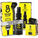 Beard Club Premium Derma Roller & Biotin Beard Growth Vitamin Spray - Microneedle Roller meestele ja naistele 540 Titanium Microneedles - Beard Roller & Beard Oil näole, kehale ja peanahale