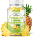 softbear Kaalium Chloride Gummies 1200mg, Sugar-Free Kaalium Gummies täiskasvanutele Toetus Jalakrambid Kõrge potentsi Kaaliumkloriidi täiendus, ananassimaitse 60 Count