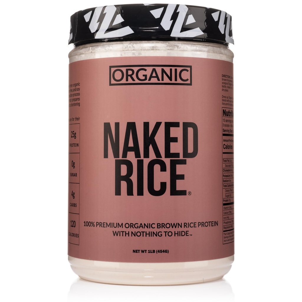 Alasti riis 1Lb - Orgaaniline pruun riis Valgupulber - Veganvalgu pulber, GMO-vaba, gluteenivaba ja sojavaba. Taimepõhine valk, Kunstlike koostisosade puudumine - 15 Servingut