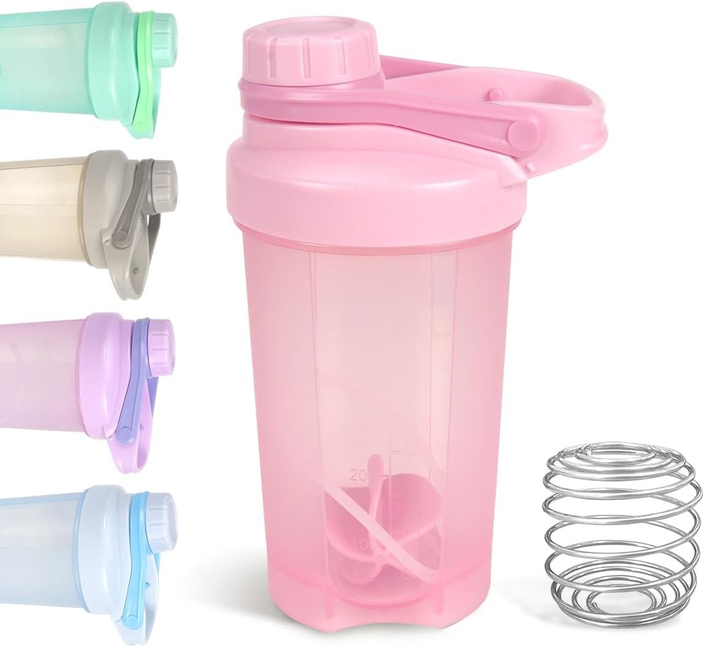 D.Y.A 16oz Shaker Bottle, Leak Proof Sport Shaker Cups Protein Shakes, Shaker Bottle for Pre Workout ja Travel To Go, BPA Free & Easy Clean Protein Shaker Bottle, Pink