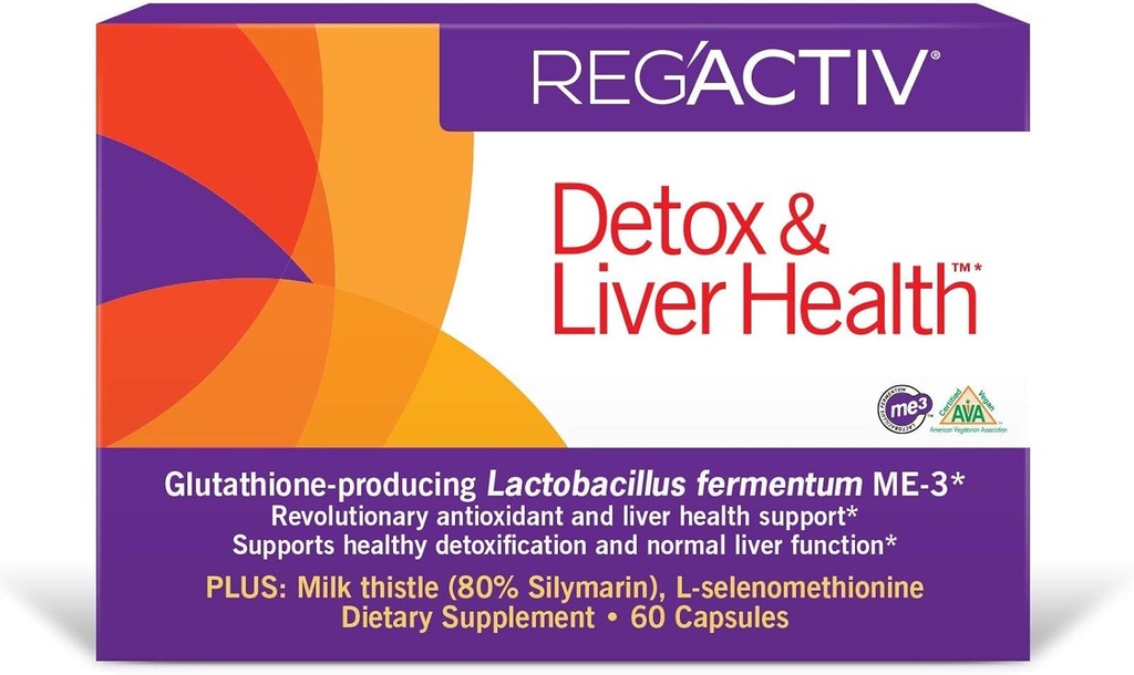 REG'ACTIV Detox & Maks Health, 60 kapslit, glutatiooni tootva Lactobacillus fermentum ME-3