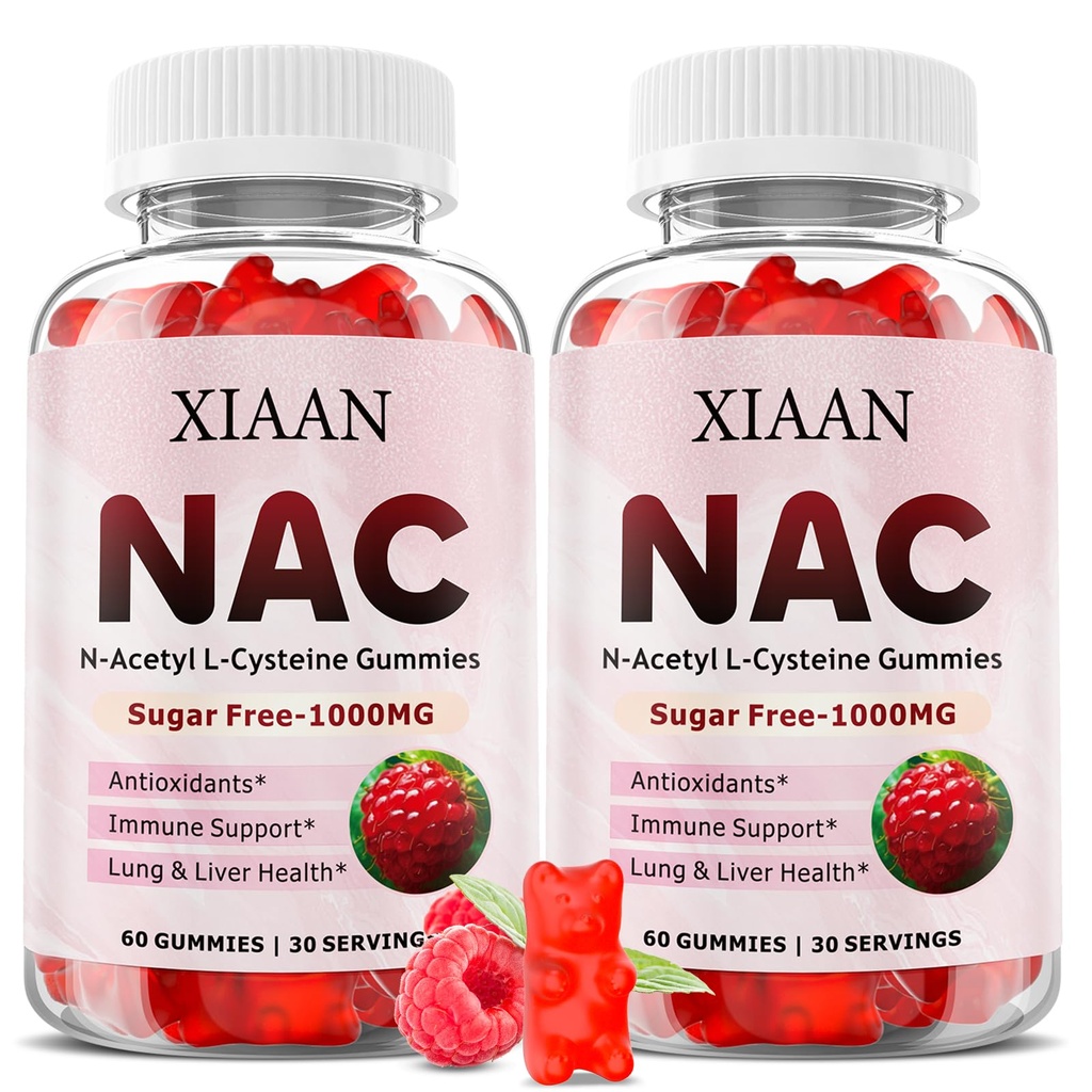 NAC Gummies for Kids & Adult, N Acetyl Cysteine 1000mg NAC Supplement for Antioxidants & Immune Support, Lung & Maks Tervis, Vaarika Maitse 120 Count
