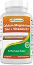 Parim looduslik kaltsium Magneesium tsink vitamiiniga D3, 300 tabletti - kaltsium 1000 mg, magneesium 400 mg, tsink 25 mg ja D3 600 RÜ serveerimise kohta (3 tabletti)