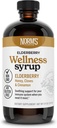 Norm's Farms Wellness Black Elderberry Syrup koos mee, kaneeli ja nelgiga - valmistatud USA-s, looduslik immuuntoetus, alkoholi või täiteaineteta, gluteenivaba, GMO-vaba, vegan, puhas Elderberry Juice Syrup - 8 Oz