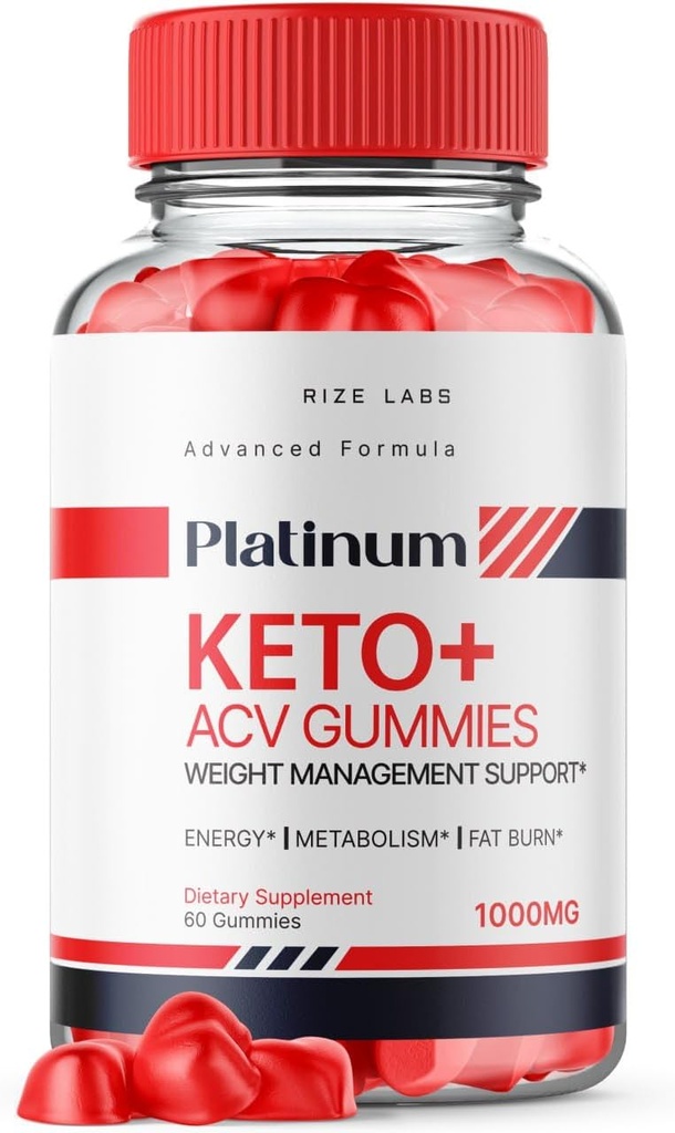 Rize labs Platinum Keto AVC Gummies Advanced kaalulangus, täiendus maksimaalse tugevuse Gomitas (60 Gummies)
