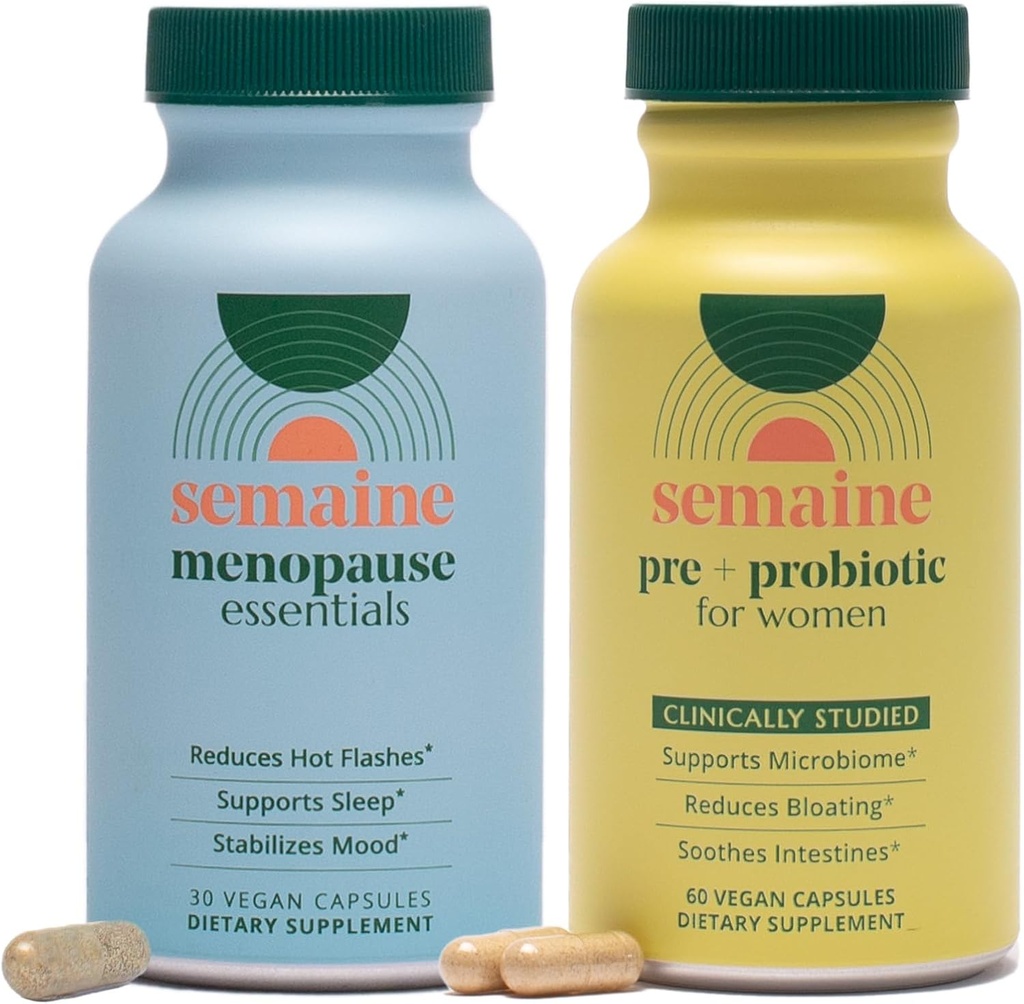 Peri / Menopause ja Soolestiku Tervise Bundle - Lihtne Bloating, Seedehäired, Kuumad Välgud Ja Hõrenevad Juuksed Meeleolu, une, hormoonide ja immuunsuse toetamine 1 kuu pakkumine