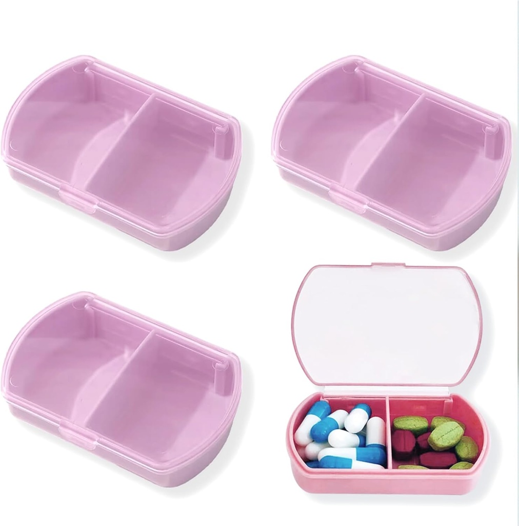4PCS Small Pill Case Travel Pill Box Cute Pill Korraldaja Purse Portable Daily Medicine Korraldaja 2 Kompartment Pill Hoidja vitamiine, kalaõli, toidulisandeid