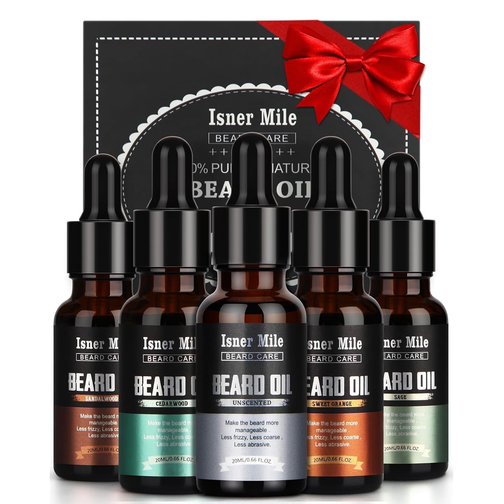ISNER MILE habemeõli komplekt meestele konditsioneer: Cedarwood Sandalwood Sage Orange lõhnata, vuntsid pehmed niisutavad, Valentine kingitused talle abikaasa, isad sünnipäevakingid isa meestele poiss