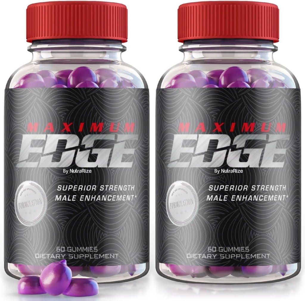 (2 Pack) Maksimaalne Edge Mees Gummies - Maksimaalne serva täiendus meestele, igapäevane valem üldise tervise ja tippkoormuse jaoks, maksimaalne serva ekstra tugevuse valem, Maksimaalne Edge arvustused (120 Gummies)