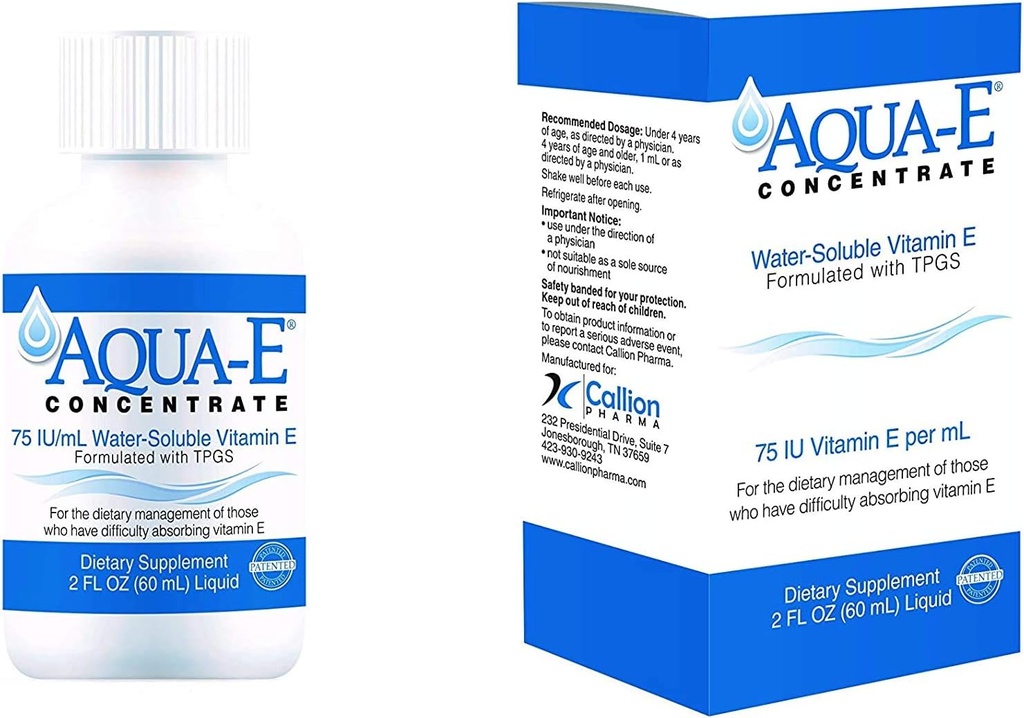 Aqua-E kontsentraat 75 RÜ/ ml, 60 ml pudel, vees lahustuv E-vitamiin