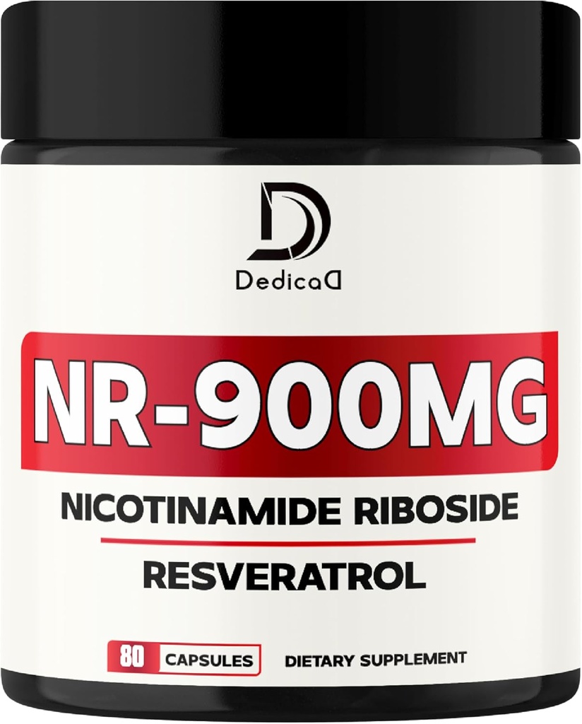 NAD Nikotiinamiid Riboside Resveratrool 900mg Plus Resveratrool 100MG - Raku tootmine ja taastamine, vananemine hästi, üldine elujõud - 80 kapslit